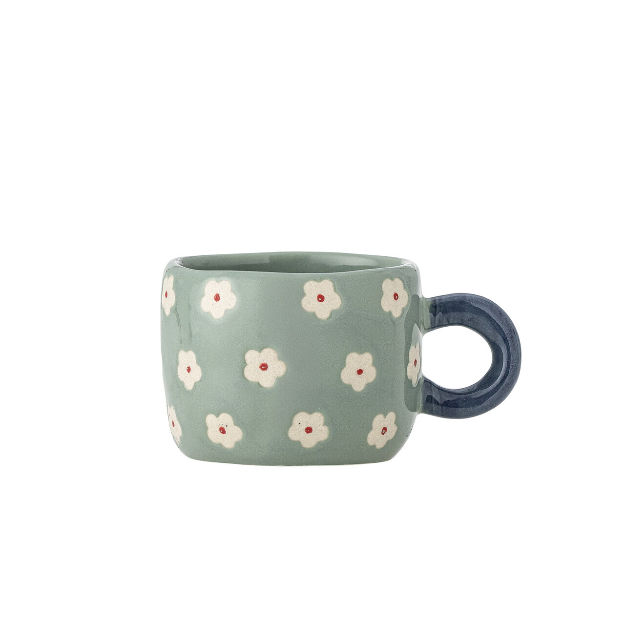 Ceasca, Bloomingville, Nini Flowers, 7x6 cm, 100 ml, ceramica, albastru - imagine 6